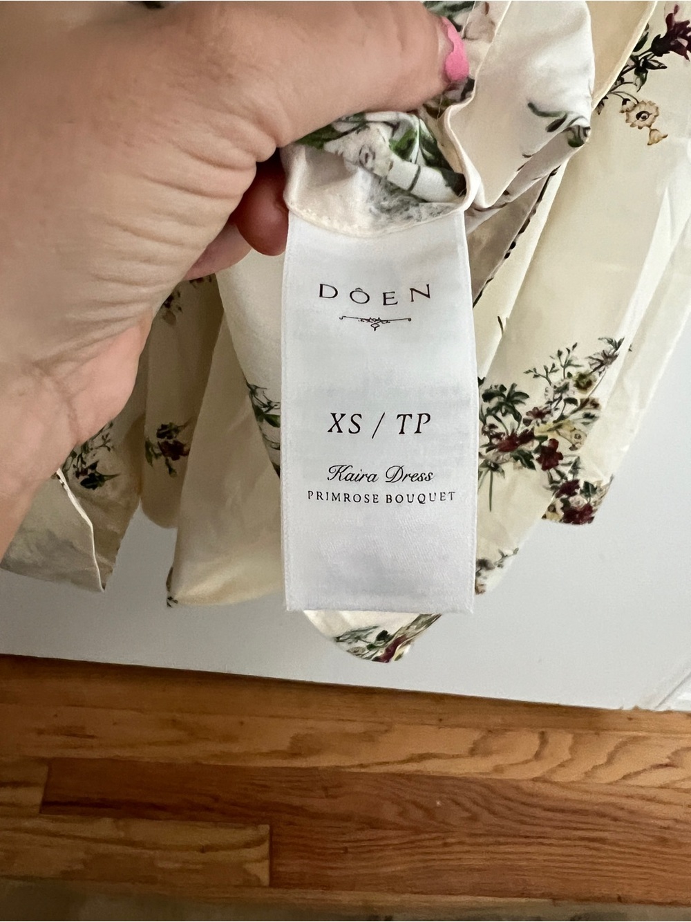 Doen Kaira Dress XS Flawless Cream Floral Smocked Midi Dress - Picture 12 of 14